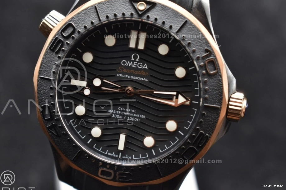 Best Black Seamaster VSF Black Neat Bezel Strap Rubber 43.5mm A Dial 300m Edition on 1070 1:1 RG Black Ceramic 1205